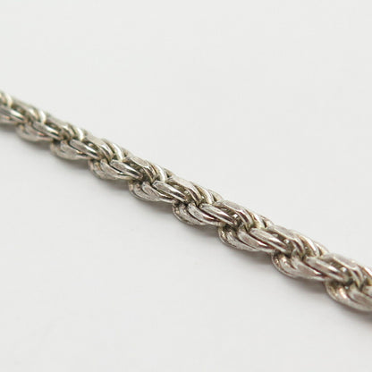 925 Sterling Silver Italy Twisted Rope Link Bracelet 7 3/4"