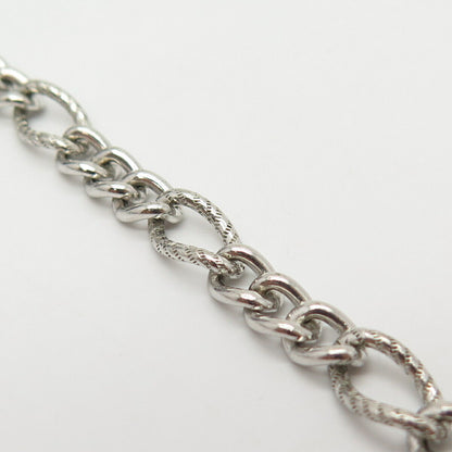 925 Sterling Silver Vintage Figaro Link Bracelet 6 3/4"