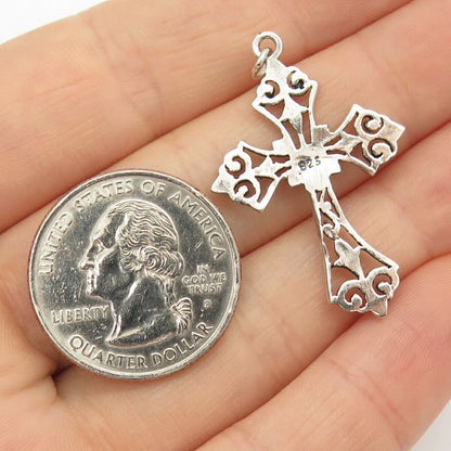 925 Sterling Silver Ornate Cross Pendant