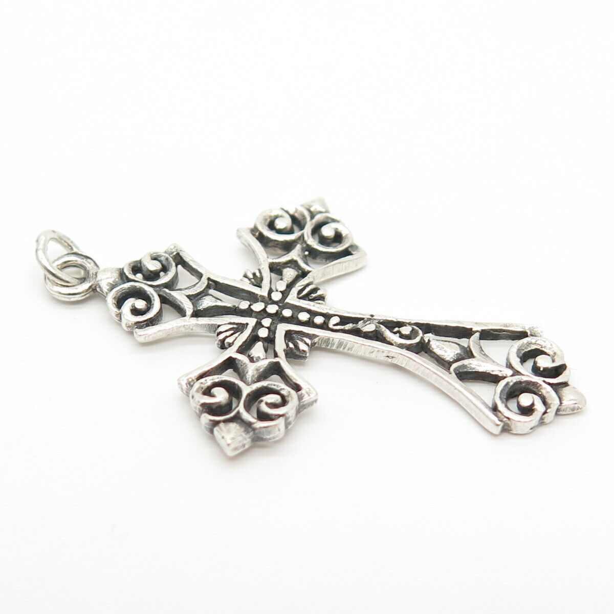 925 Sterling Silver Ornate Cross Pendant