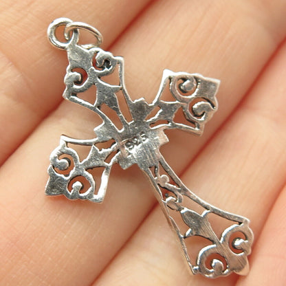 925 Sterling Silver Ornate Cross Pendant