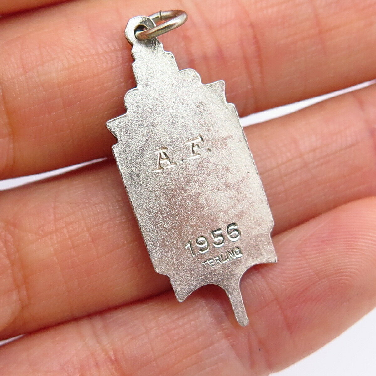 925 Sterling Silver Vintage Enamel "HWS Hostess" Pendant