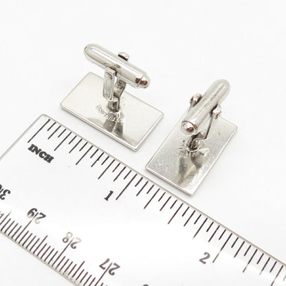 925 Sterling Silver Antique Etched Swirl Design Cufflinks