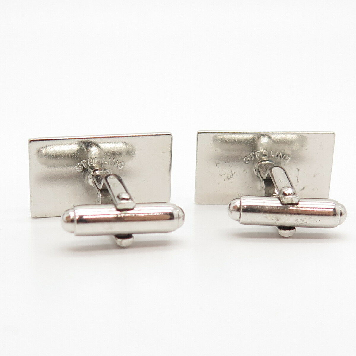 925 Sterling Silver Antique Etched Swirl Design Cufflinks