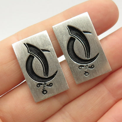 925 Sterling Silver Vintage Fenwick & Sailors Saber & Crescent Moon Cufflinks