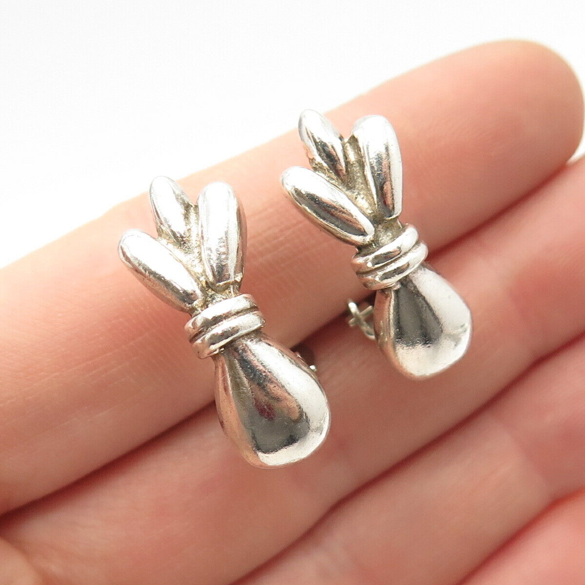 925 Sterling Silver Vintage Floral Clip On Earrings