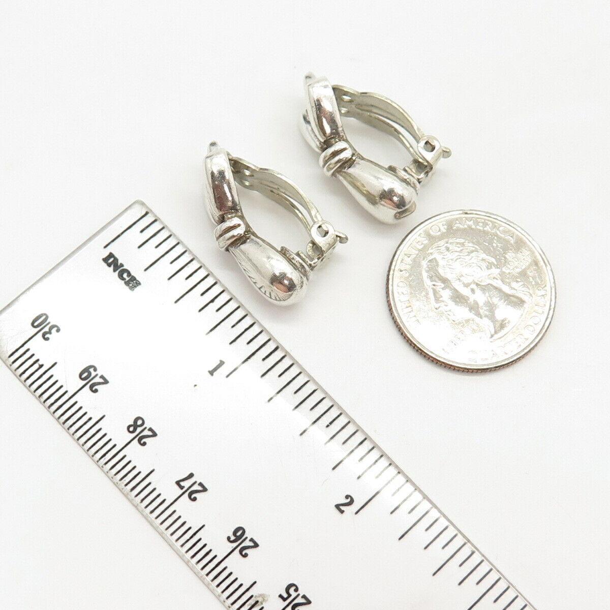 925 Sterling Silver Vintage Floral Clip On Earrings