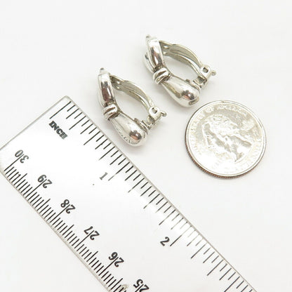 925 Sterling Silver Vintage Floral Clip On Earrings