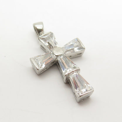 925 Sterling Silver C Z Cross Pendant