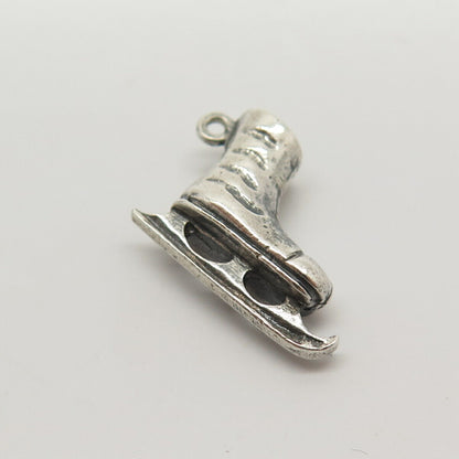 835 Silver Vintage Ice Skating Shoe Charm Pendant