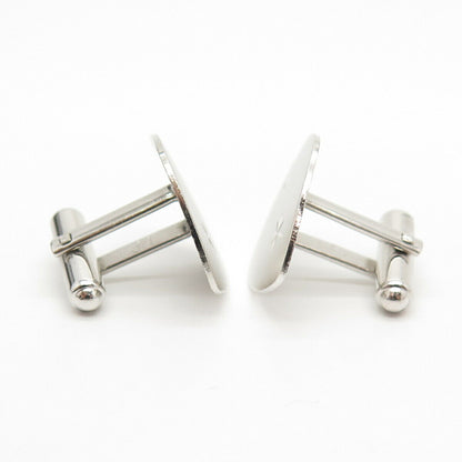 925 Sterling Silver Vintage Satin Finish Star Design Classic Cufflinks