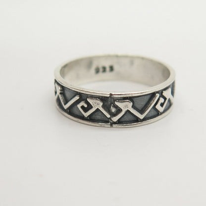 925 Sterling Silver Tribal Band Ring Size 6 1/4