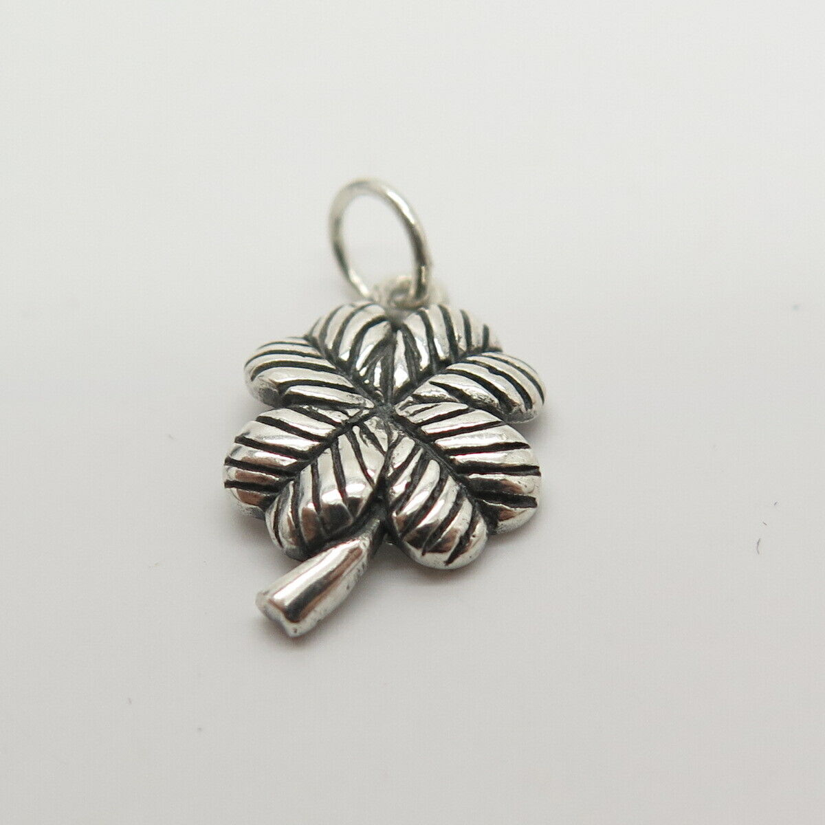 925 Sterling Silver 4-Leaf Clover For Good Luck Charm Pendant