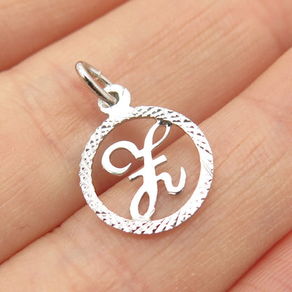 925 Sterling Silver Textured Letter "Z" Initial Design Charm Pendant