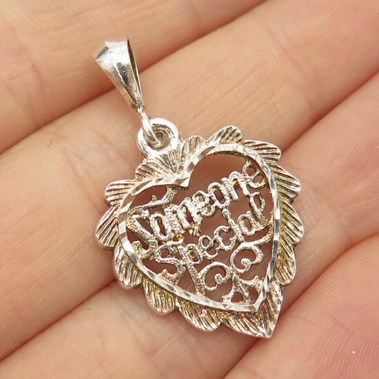 925 Sterling Silver "Someone Special" Ornate Heart Pendant