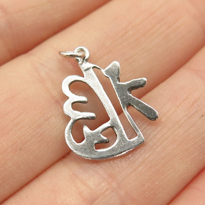 925 Sterling Silver Chinese Character Charm Pendant