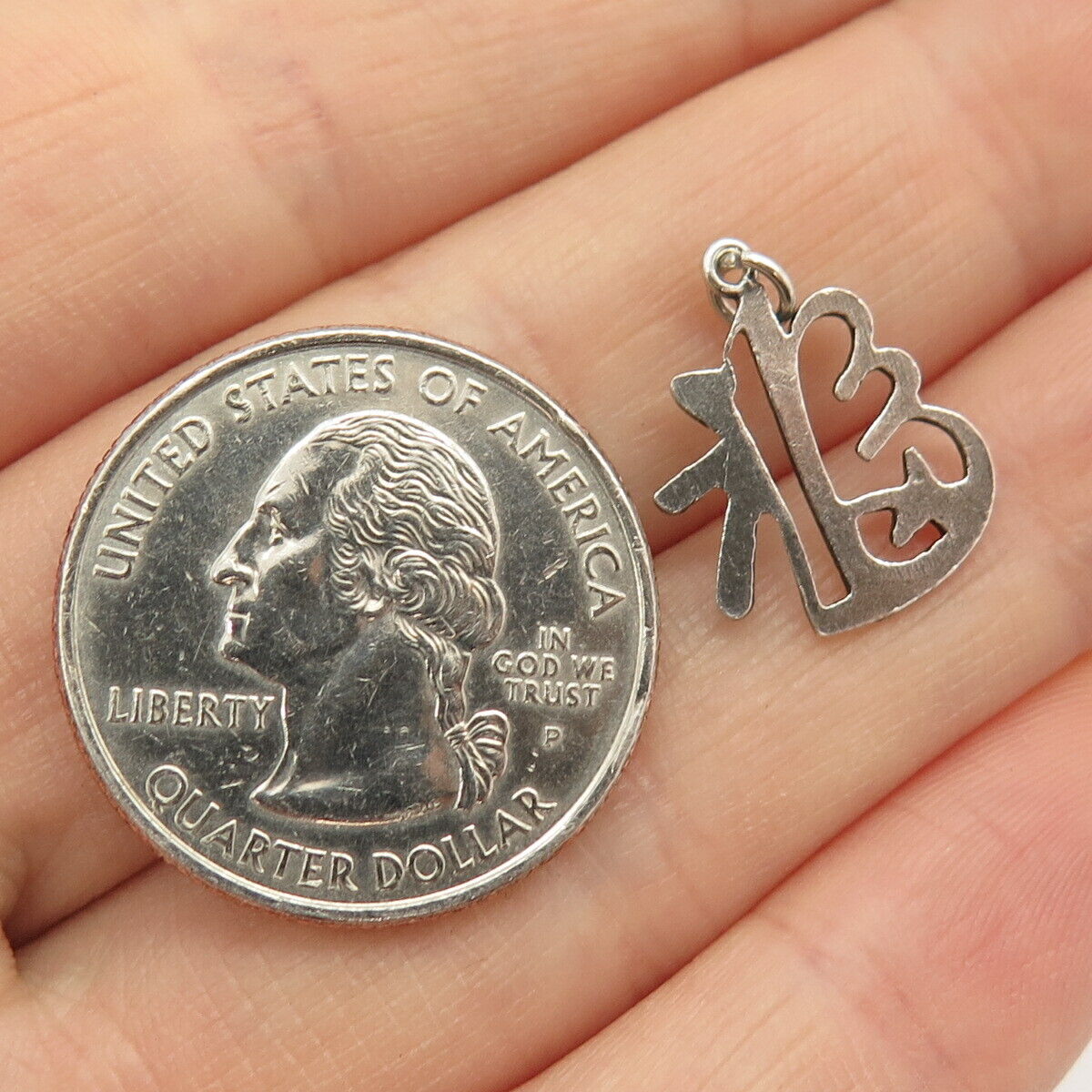 925 Sterling Silver Chinese Character Charm Pendant