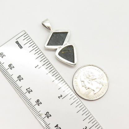 925 Sterling Silver Opal Imitation Geometric Shapes Pendant