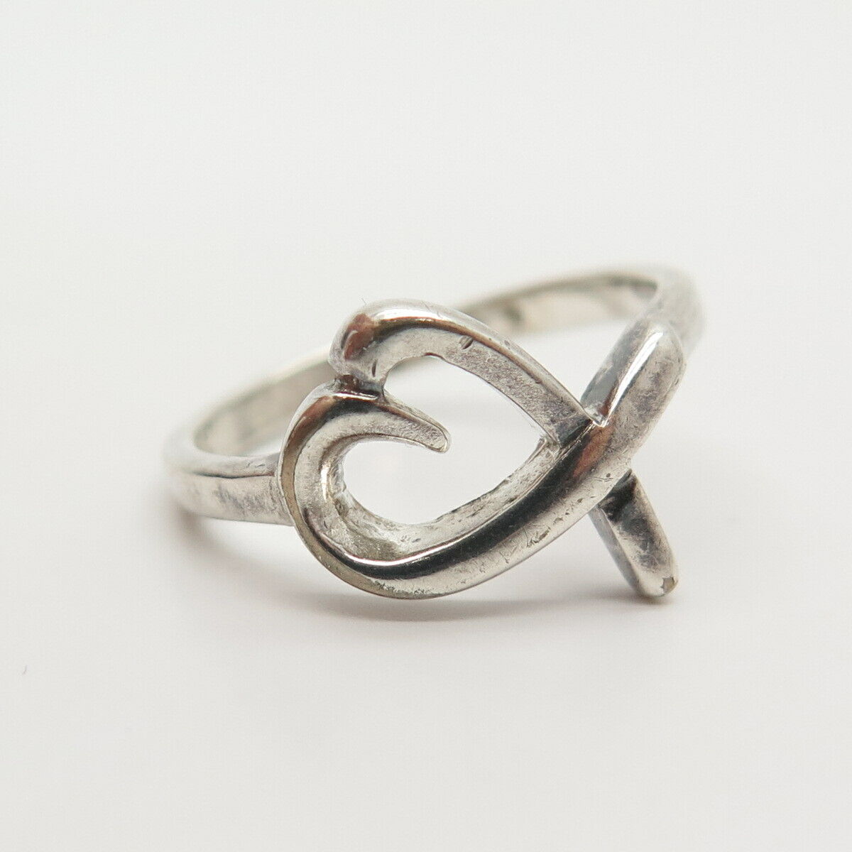 925 Sterling Silver Open Heart Ring Size 7 1/4