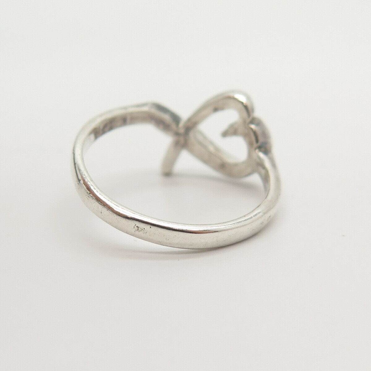 925 Sterling Silver Open Heart Ring Size 7 1/4