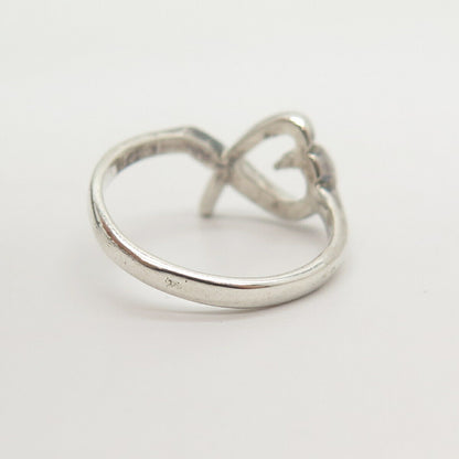 925 Sterling Silver Open Heart Ring Size 7 1/4