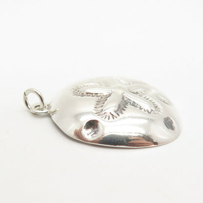 925 Sterling Silver Vintage Sand Dollar Design Charm Pendant