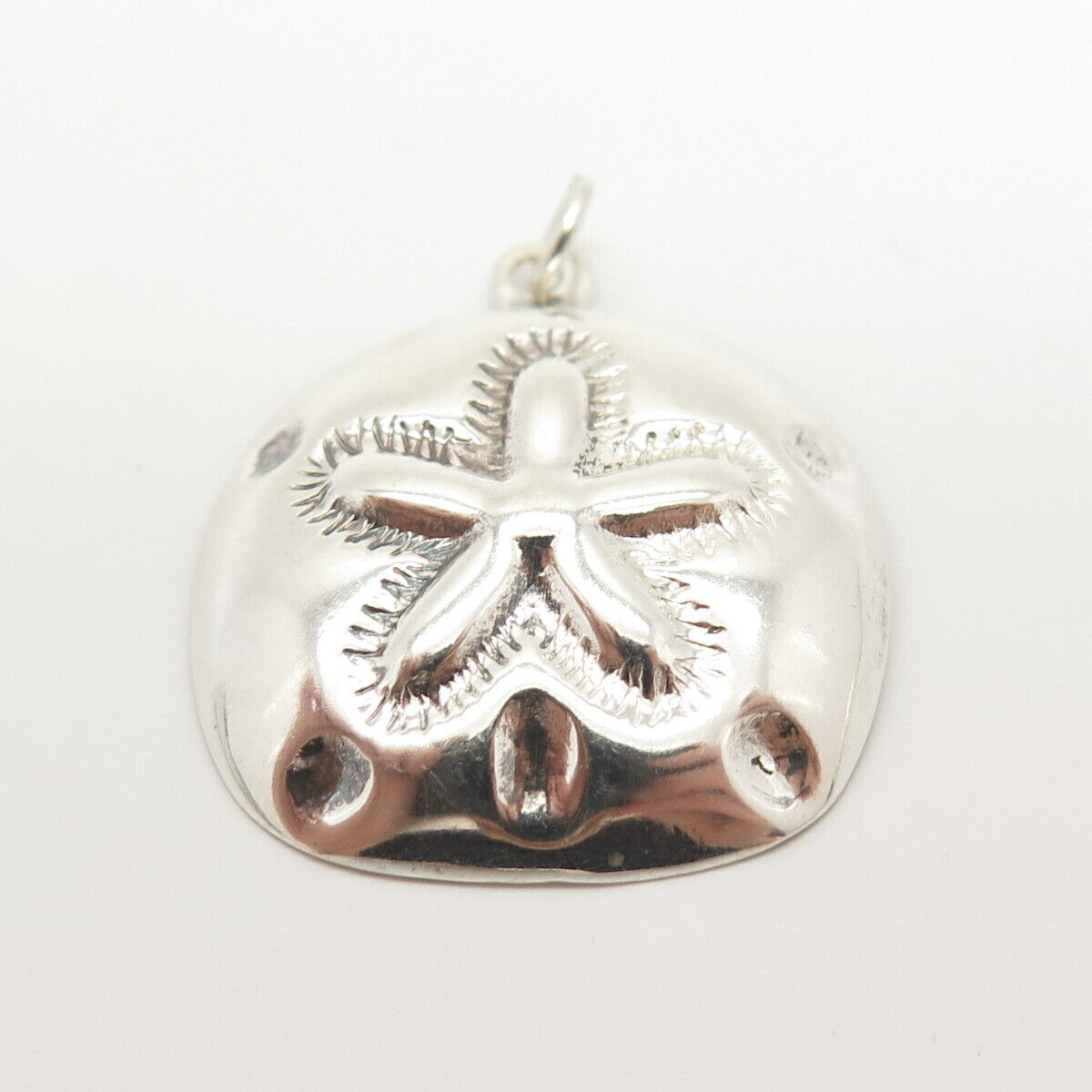 925 Sterling Silver Vintage Sand Dollar Design Charm Pendant