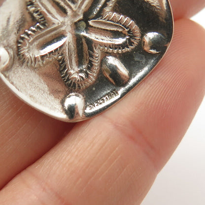 925 Sterling Silver Vintage Sand Dollar Design Charm Pendant