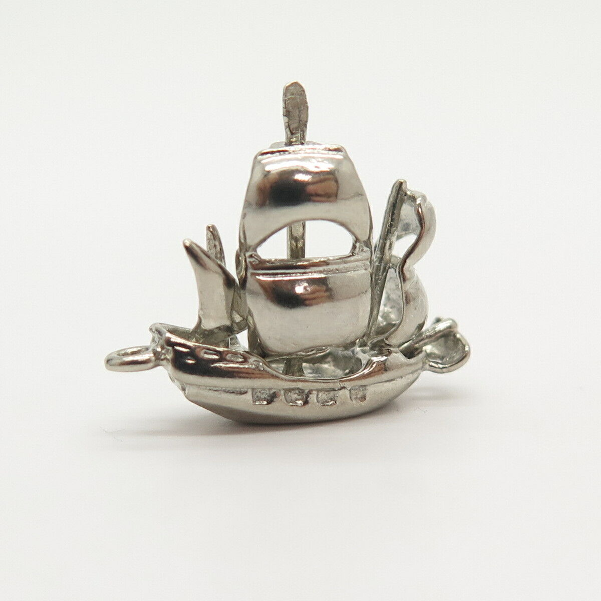 925 Sterling Silver Vintage Ship / Boat Design Slide Pendant