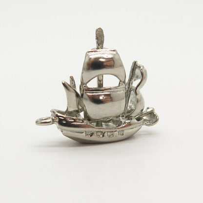 925 Sterling Silver Vintage Ship / Boat Design Slide Pendant