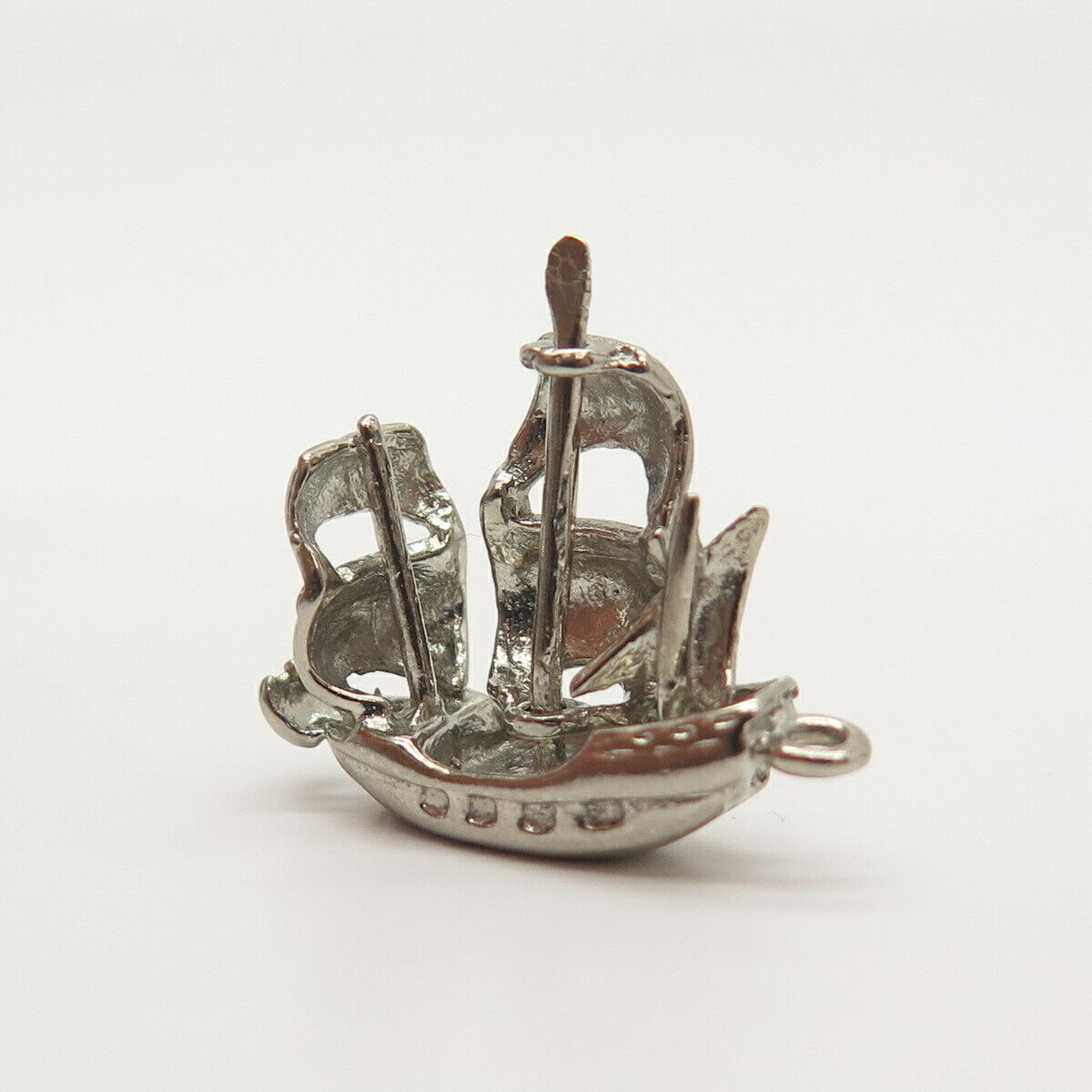 925 Sterling Silver Vintage Ship / Boat Design Slide Pendant