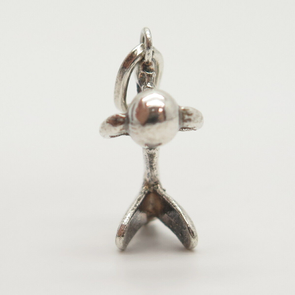 925 Sterling Silver Vintage Sitting Girl & Ball Charm Pendant