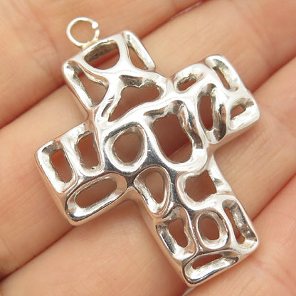 925 Sterling Silver Vintage Cutout Cross Pendant