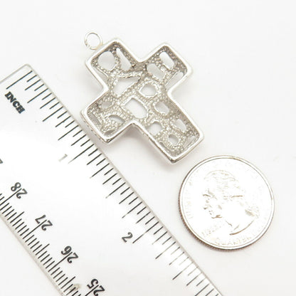 925 Sterling Silver Vintage Cutout Cross Pendant