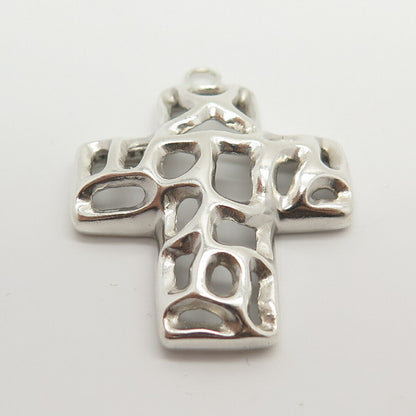 925 Sterling Silver Vintage Cutout Cross Pendant