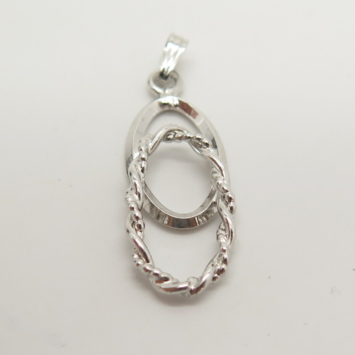 925 Sterling Silver Vintage Infinity / Crossover Pendant