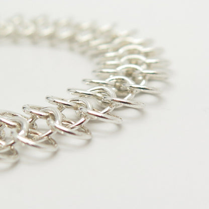 925 Sterling Silver Italy 3-Row Rolo Link Bracelet 7"