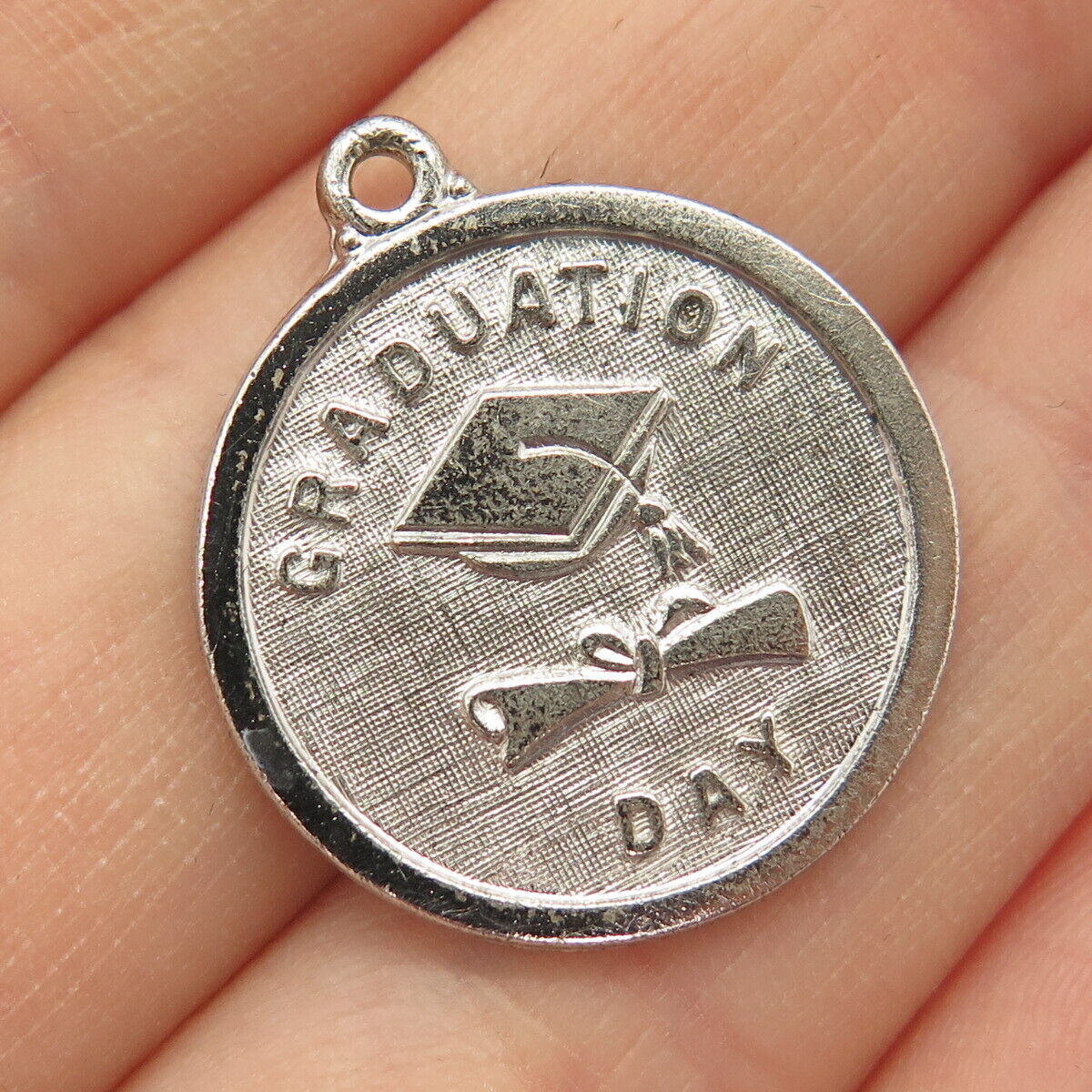 925 Sterling Vintage Danecraft "Graduation Day" Hat & Scroll Charm Pendant