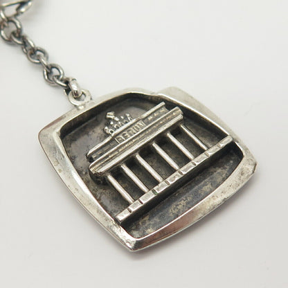 835 Silver Vintage "Berlin" Brandenburg Gate Key Ring