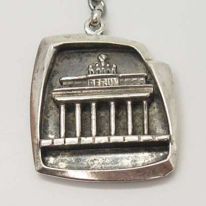 835 Silver Vintage "Berlin" Brandenburg Gate Key Ring