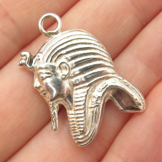 800 Silver Vintage Egyptian God Hathor Hollow Pendant