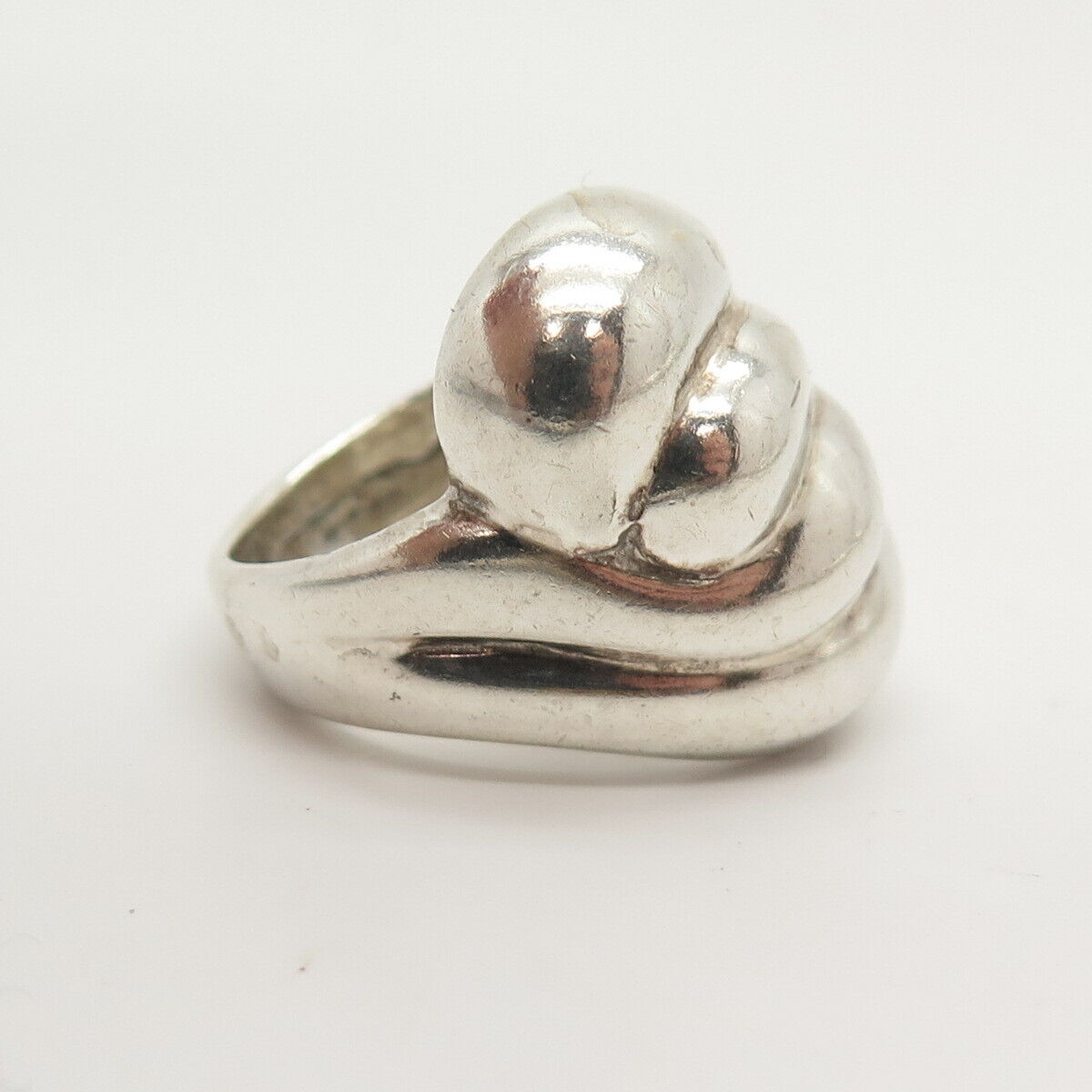 925 Sterling Silver Vintage Mexico Puffy Knot Ring Size 7 3/4