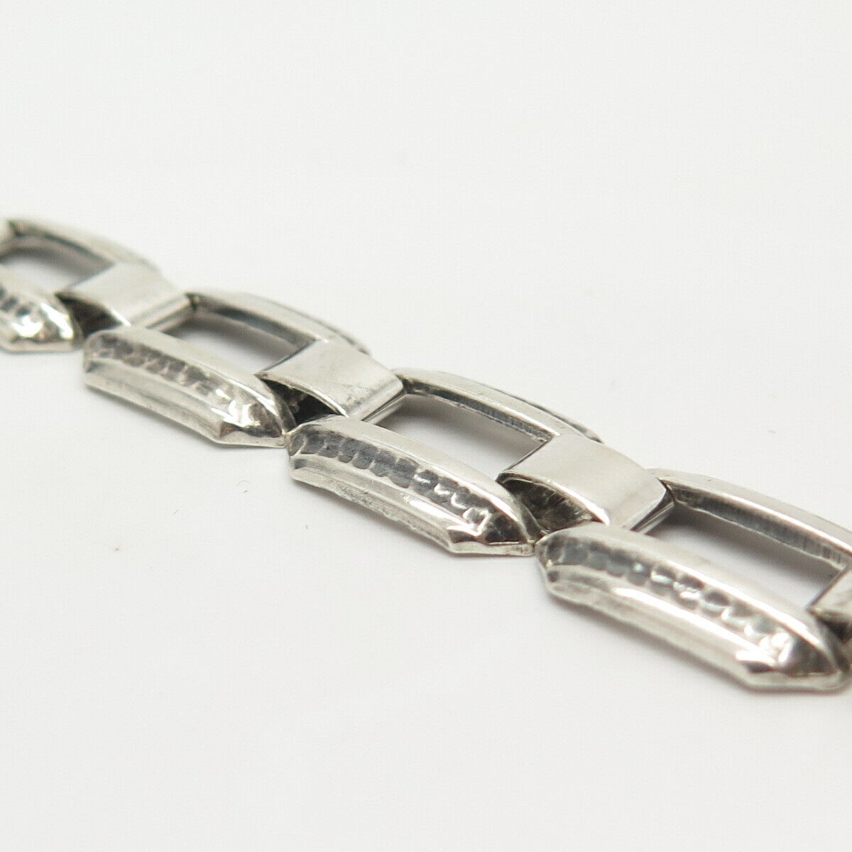 835 Silver Vintage Gate Link Bracelet 7.5"