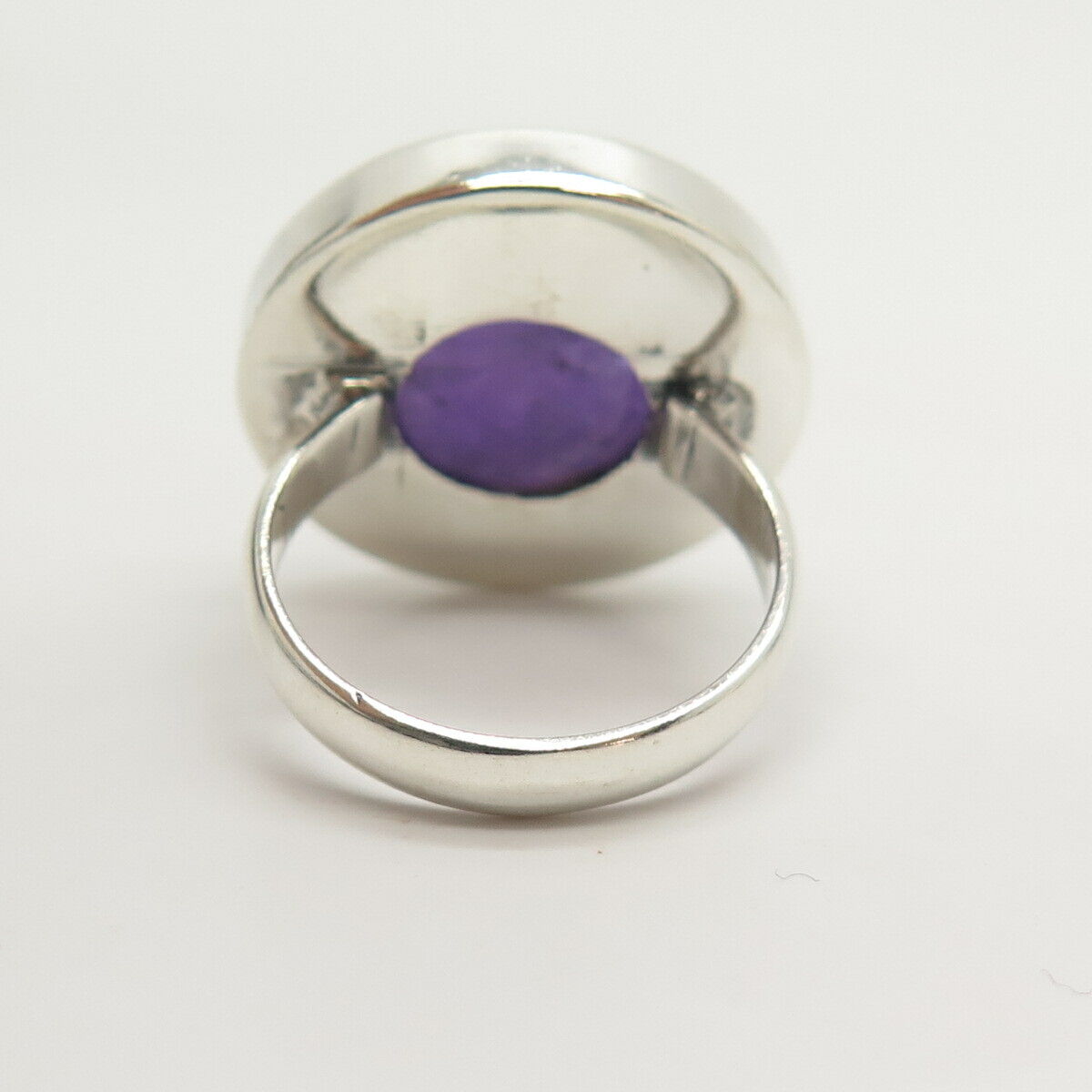 925 Sterling Silver Vintage Real Amethyst Gemstone Ring Size 6.5