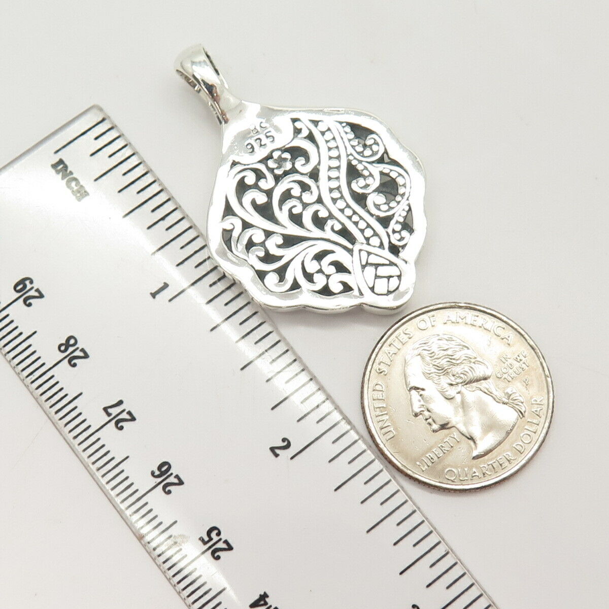 925 Sterling Silver Ornate Design Pendant