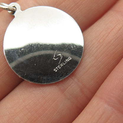 925 Sterling Silver Vintage Satin Finish Hands in Prayer Charm Pendant