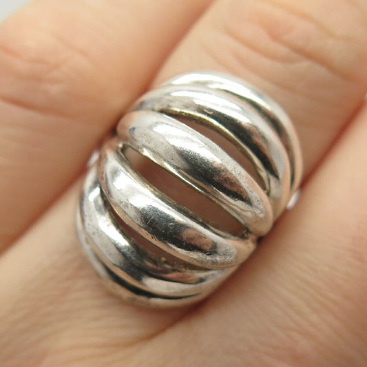 925 Sterling Sillver Vintage Modernist Ring Size 6 3/4