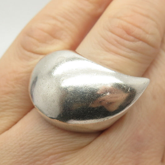 925 Sterling Sillver Vintage Mexico Modernist Domed Ring Size 6