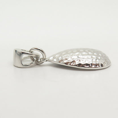 925 Sterling Silver Hammered Finish Teardrop Pendant