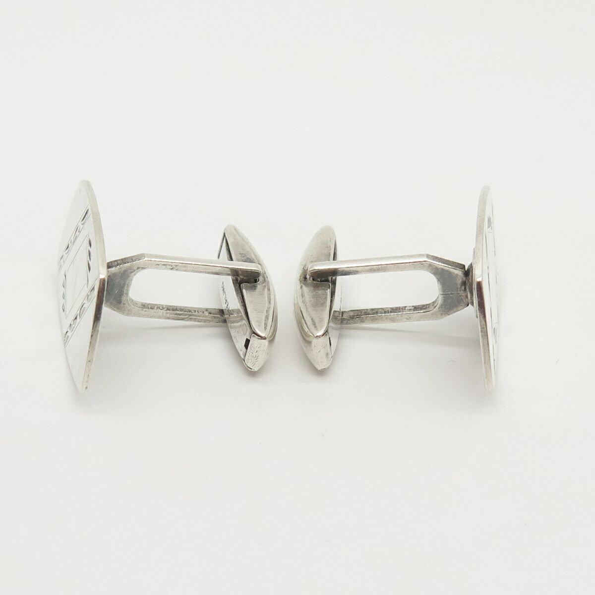 925 Sterling Silver Vintage Etched Cufflinks